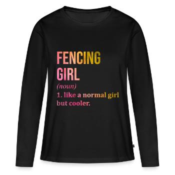 Escrime Escrime - T-shirt manches longues Premium bio Femme - noir - Devant - Julia (174cm)