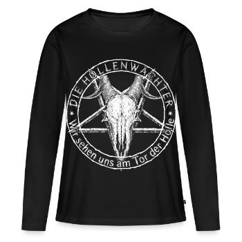 Die Höllenwächter Klassik  - Frauen Premium Bio Langarmshirt - Schwarz - Vorne - Julia (174cm)