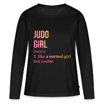 Judo Judo - T-shirt manches longues Premium bio Femme - noir - Devant - Julia (174cm)