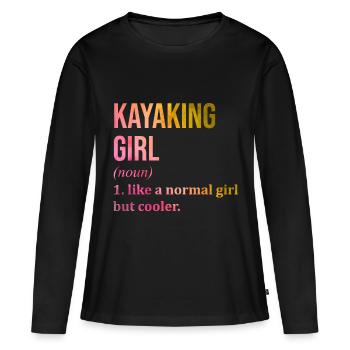 Kayak Kayak Kayak - T-shirt manches longues Premium bio Femme - noir - Devant - Julia (174cm)