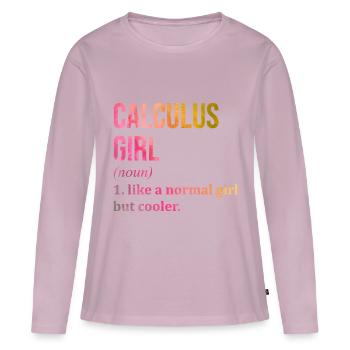 calcul - T-shirt manches longues Premium bio Femme - rose poudré - Devant - Julia (174cm)