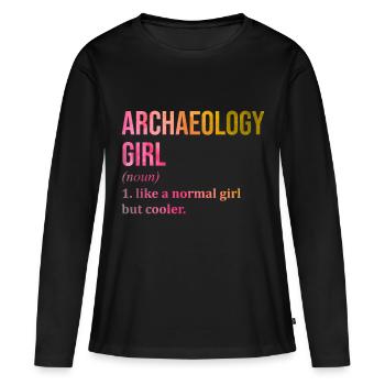 Archéologie Archéologie Archéologie - T-shirt manches longues Premium bio Femme - noir - Devant - Julia (174cm)