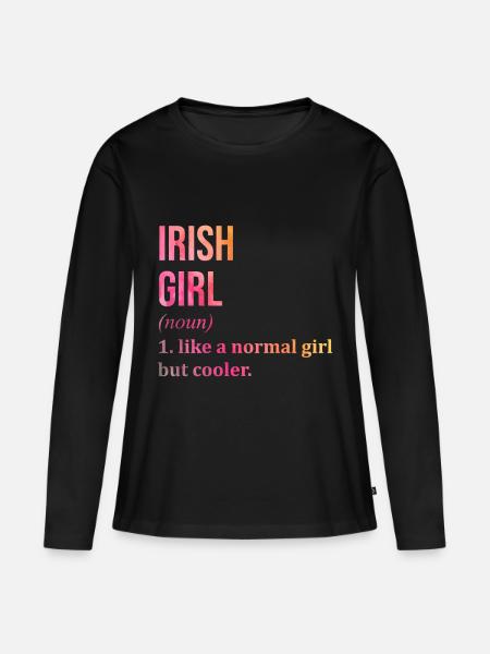 Irland Irland Irland - Frauen Premium Bio Langarmshirt - Schwarz