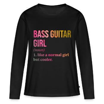 basse - T-shirt manches longues Premium bio Femme - noir - Devant - Julia (174cm)