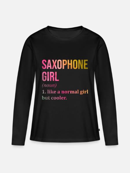 Saxophon Saxophon Saxophon - Frauen Premium Bio Langarmshirt - Schwarz