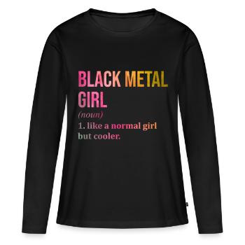 Black Metal Black Metal Black Metal - Frauen Premium Bio Langarmshirt - Schwarz - Vorne - Julia (174cm)