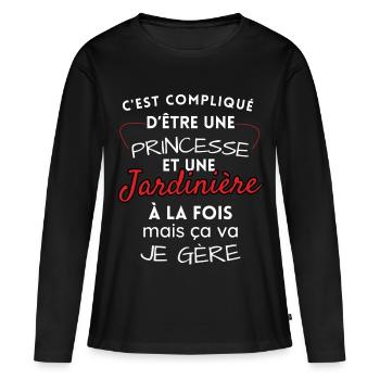 Princess and Gardener, I manage! - Women's Premium Organic Long Sleeve Shirt - black - Front - Julia (174cm)