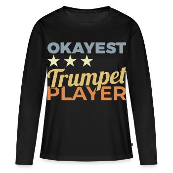 Trompettiste moyen - T-shirt manches longues Premium bio Femme - noir - Devant - Julia (174cm)