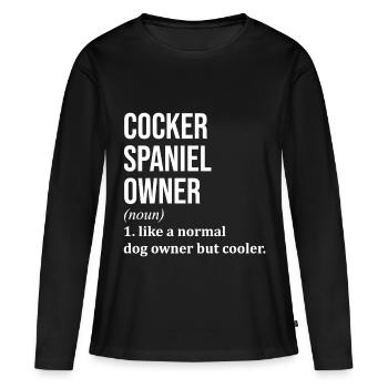 Cocker Spaniel Cocker Spaniel Cocker Spaniel - Frauen Premium Bio Langarmshirt - Schwarz - Vorne - Julia (174cm)