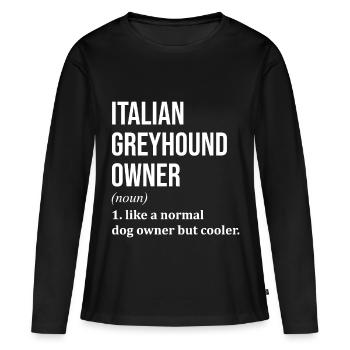 Lévrier Lévrier Lévrier - T-shirt manches longues Premium bio Femme - noir - Devant - Julia (174cm)