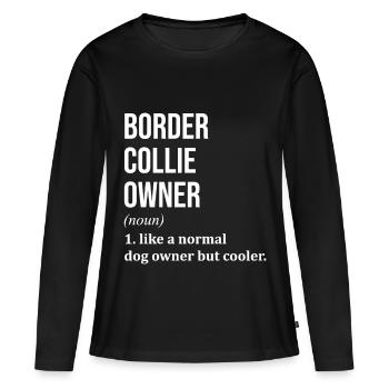 Border Collie Border Collie Border Collie - T-shirt manches longues Premium bio Femme - noir - Devant - Julia (174cm)