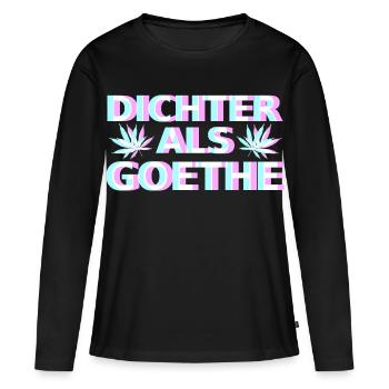 Cannabis Goethe - Frauen Premium Bio Langarmshirt - Schwarz - Vorne - Julia (174cm)