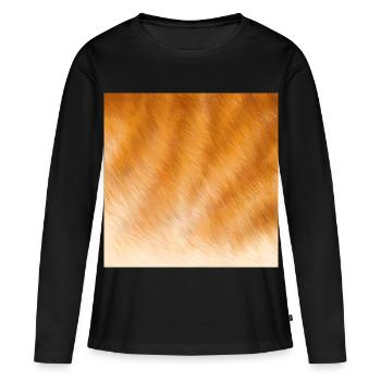 Fourrure de chat rouge - T-shirt manches longues Premium bio Femme - noir - Devant - Julia (174cm)
