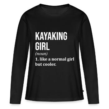 Kayak Kayak Kayak - T-shirt manches longues Premium bio Femme - noir - Devant - Julia (174cm)