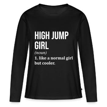 Saut en hauteur Saut en hauteur Saut en hauteur - T-shirt manches longues Premium bio Femme - noir - Devant - Julia (174cm)