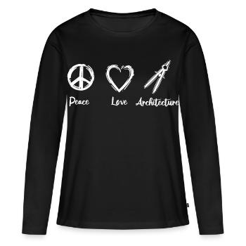 J’adore l’architecture - T-shirt manches longues Premium bio Femme - noir - Devant - Julia (174cm)