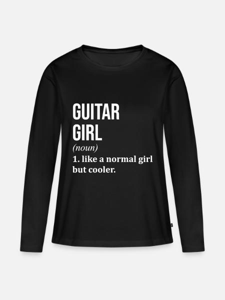 Gitarre Gitarre Gitarre - Frauen Premium Bio Langarmshirt - Schwarz