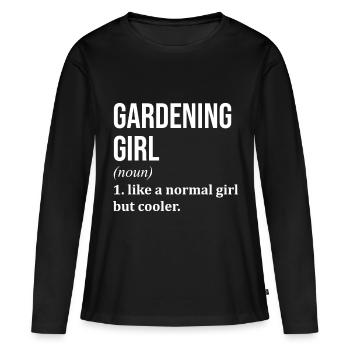 Jardinage Jardinage Jardinage - T-shirt manches longues Premium bio Femme - noir - Devant - Julia (174cm)