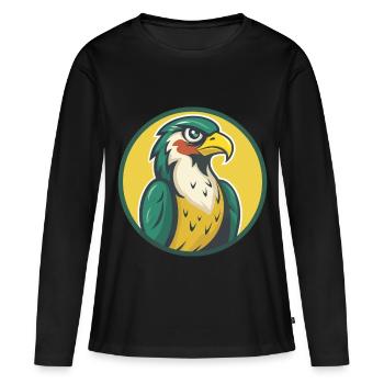 Falcon Cute Kawaii Cartoon Clipart Pet Animal - Women's Premium Organic Long Sleeve Shirt - black - Front - Julia (174cm)