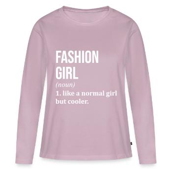 mode - T-shirt manches longues Premium bio Femme - rose poudré - Devant - Julia (174cm)