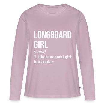 Longboard - T-shirt manches longues Premium bio Femme - rose poudré - Devant - Julia (174cm)