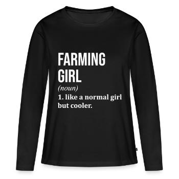 Agriculture Agriculture Agriculture - T-shirt manches longues Premium bio Femme - noir - Devant - Julia (174cm)