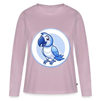 Papagei Blau Kawaii Cartoon Figur Clipart Haustier - Frauen Premium Bio Langarmshirt - Altrosa - Vorne - Julia (174cm)