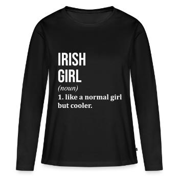 Irland Irland Irland - Frauen Premium Bio Langarmshirt - Schwarz - Vorne - Julia (174cm)