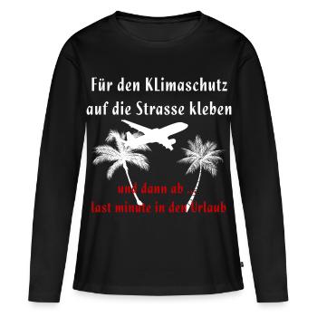 Sticking for climate protection Climate holidays - Women's Premium Organic Long Sleeve Shirt - black - Front - Julia (174cm)