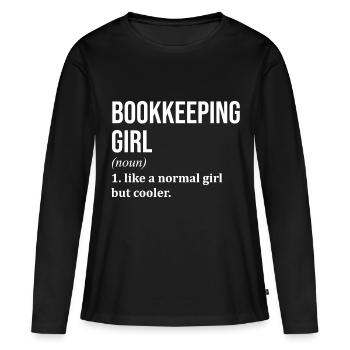 Comptable Comptable Comptable Comptable - T-shirt manches longues Premium bio Femme - noir - Devant - Julia (174cm)
