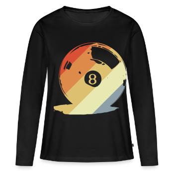 Retro Billardkugel Grafik - Frauen Premium Bio Langarmshirt - Schwarz - Vorne - Julia (174cm)