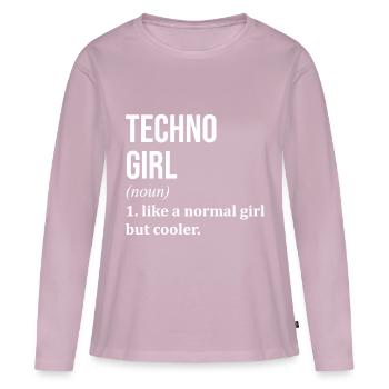 Techno - Frauen Premium Bio Langarmshirt - Altrosa - Vorne - Julia (174cm)