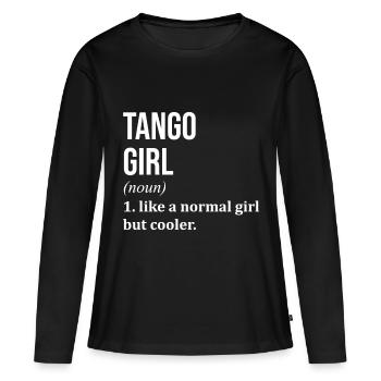 tango - T-shirt manches longues Premium bio Femme - noir - Devant - Julia (174cm)