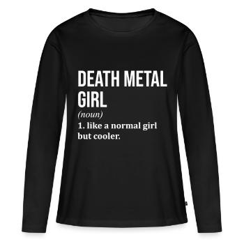 Death Metal Death Metal Death Metal - Frauen Premium Bio Langarmshirt - Schwarz - Vorne - Julia (174cm)