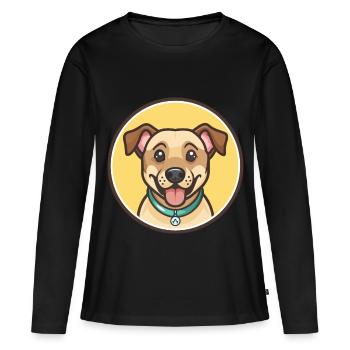 Alano Espanol Race de chien Dessin animé Kawaii Clipart Animal de compagnie - T-shirt manches longues Premium bio Femme - noir - Devant - Julia (174cm)