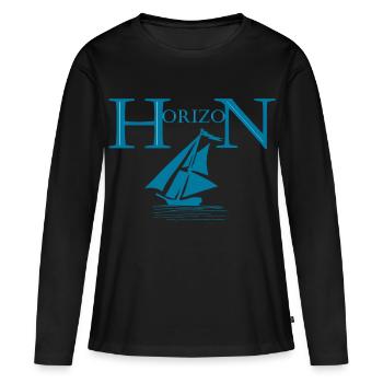 Boot und Horizont - Frauen Premium Bio Langarmshirt - Schwarz - Vorne - Julia (174cm)
