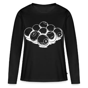 Dessin de boules de billard - T-shirt manches longues Premium bio Femme - noir - Devant - Julia (174cm)