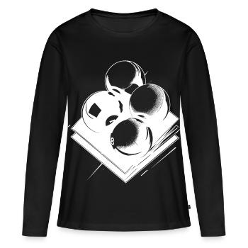 Boules de billard Croquis - T-shirt manches longues Premium bio Femme - noir - Devant - Julia (174cm)