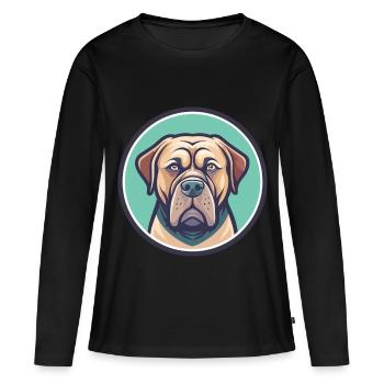 Alano Español Chien Race Dessin animé Kawaii Clipart Animal de compagnie - T-shirt manches longues Premium bio Femme - noir - Devant - Julia (174cm)