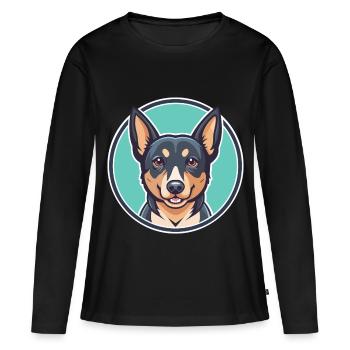 Lancashire talon chien race dessin animé Kawaii Clipart - T-shirt manches longues Premium bio Femme - noir - Devant - Julia (174cm)