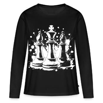 Chess bishop and king - Women's Premium Organic Long Sleeve Shirt - black - Front - Julia (174cm)
