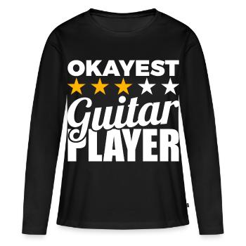 Guitariste moyen - T-shirt manches longues Premium bio Femme - noir - Devant - Julia (174cm)