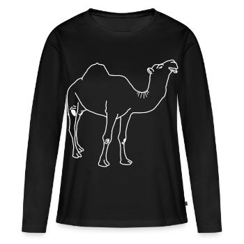 Lineart dromadaire - T-shirt manches longues Premium bio Femme - noir - Devant - Julia (174cm)