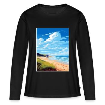 Gower Halbinsel Aonb Reise Poster Souvenir WPA - Frauen Premium Bio Langarmshirt - Schwarz - Vorne - Julia (174cm)