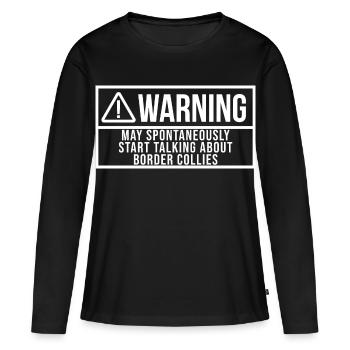 Border Collie Border Collie Border Collie - T-shirt manches longues Premium bio Femme - noir - Devant - Julia (174cm)