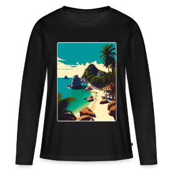 Ko Tao Thaïlande Affiche de voyage thaïlandaise Souvenir WPA - T-shirt manches longues Premium bio Femme - noir - Devant - Julia (174cm)