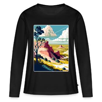 Affiche de voyage du parc national Theodore Roosevelt WPA - T-shirt manches longues Premium bio Femme - noir - Devant - Julia (174cm)
