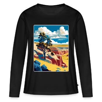 Affiche de voyage du parc national Theodore Roosevelt WPA - T-shirt manches longues Premium bio Femme - noir - Devant - Julia (174cm)