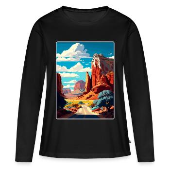 Affiche de voyage souvenir du parc national de Capitol Reef - T-shirt manches longues Premium bio Femme - noir - Devant - Julia (174cm)