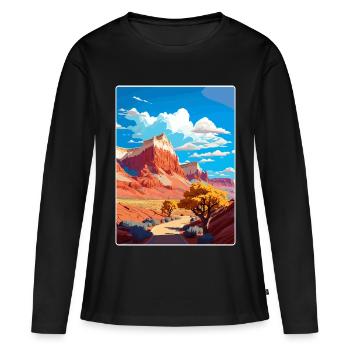 Affiche de voyage souvenir du parc national de Capitol Reef - T-shirt manches longues Premium bio Femme - noir - Devant - Julia (174cm)